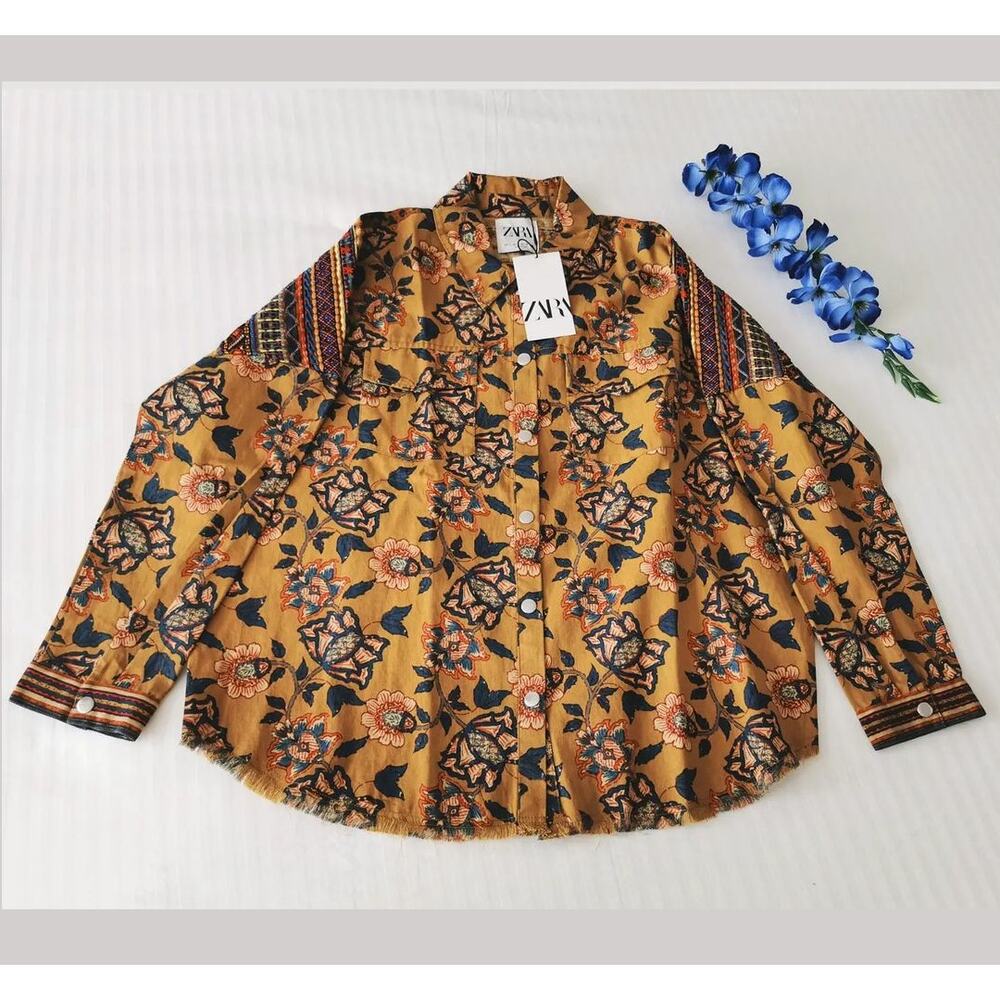 Zara Western Boho Floral Jacket NWT - Picture 14 of 16